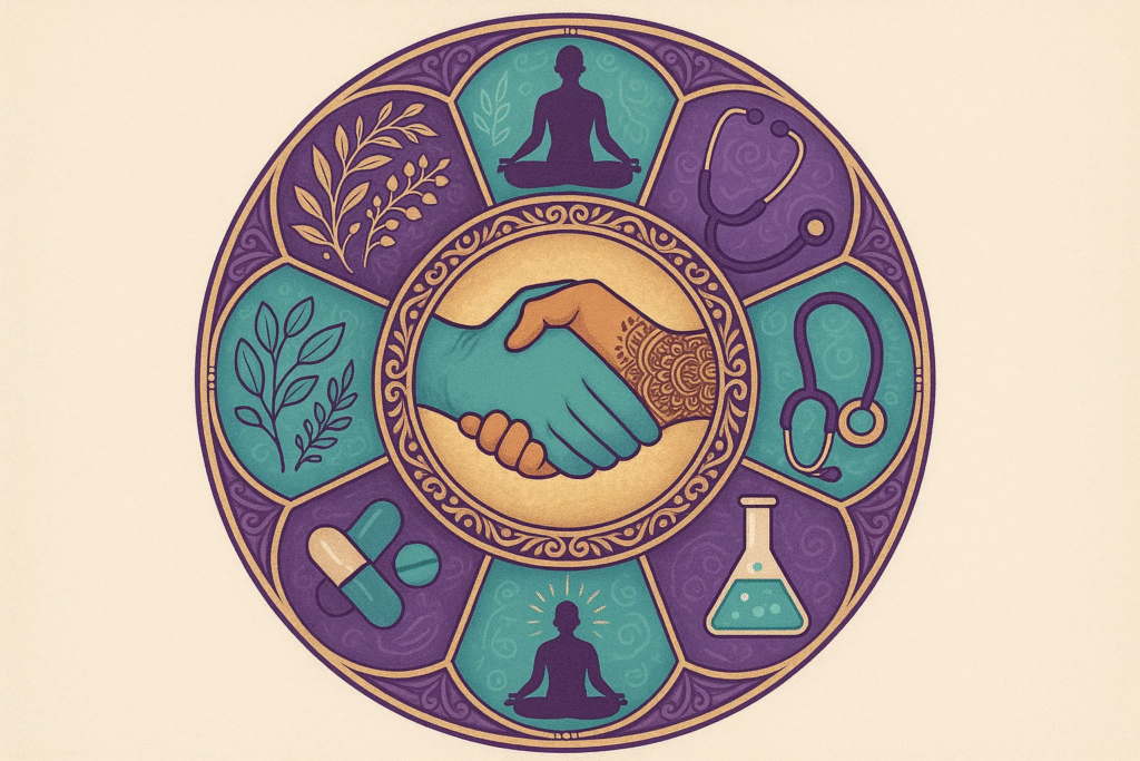 Integrative medicine approach combining holistic healing with modern Western medical practices