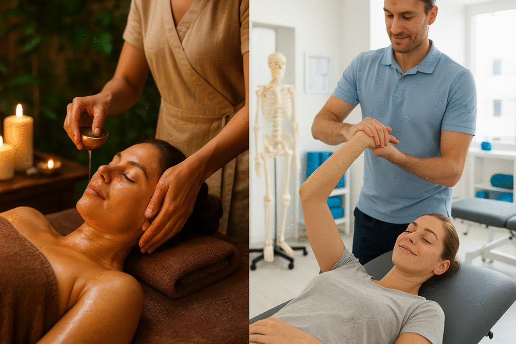 Holistic pain management with Ayurvedic massage compared to modern physical therapy treatment
