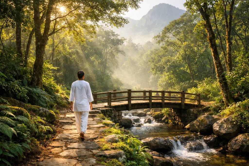 Healing journey path representing holistic wellness transformation