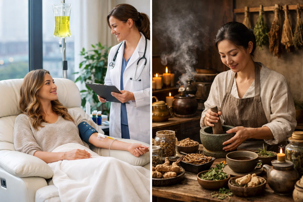 Comparison between IV chelation therapy and traditional detox methods at wellness retreat