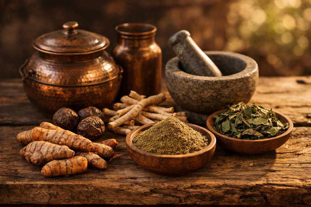 Ayurvedic herbal remedies for chronic disease management — medicinal herbs used at Tigris Valley