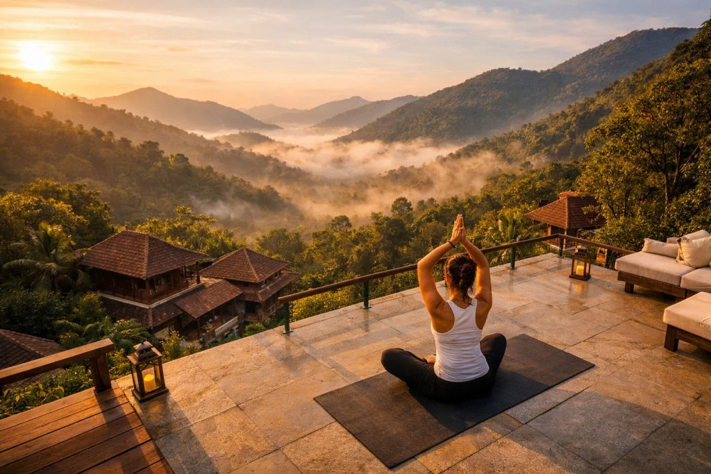 Ayurvedic wellness retreat in Kerala mountains — Tigris Valley healing sanctuary