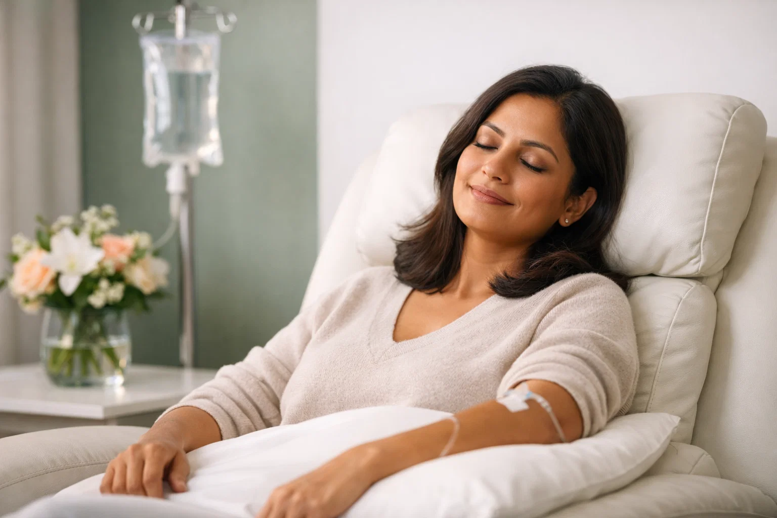 patient receiving intravenous vitamin C infusion at Tigris Valley wellness clinic