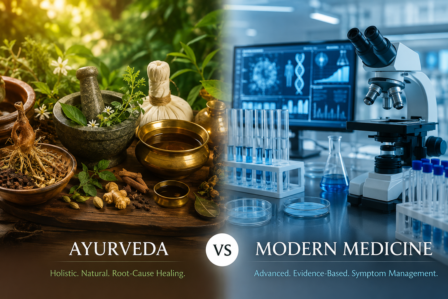 Ayurveda vs modern medicine comparison for chronic illness treatment