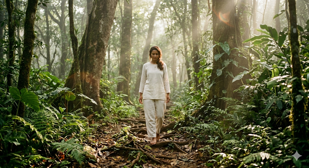 Nature therapy and forest bathing for fibromyalgia treatment at Tigris Valley wellness retreat Kerala