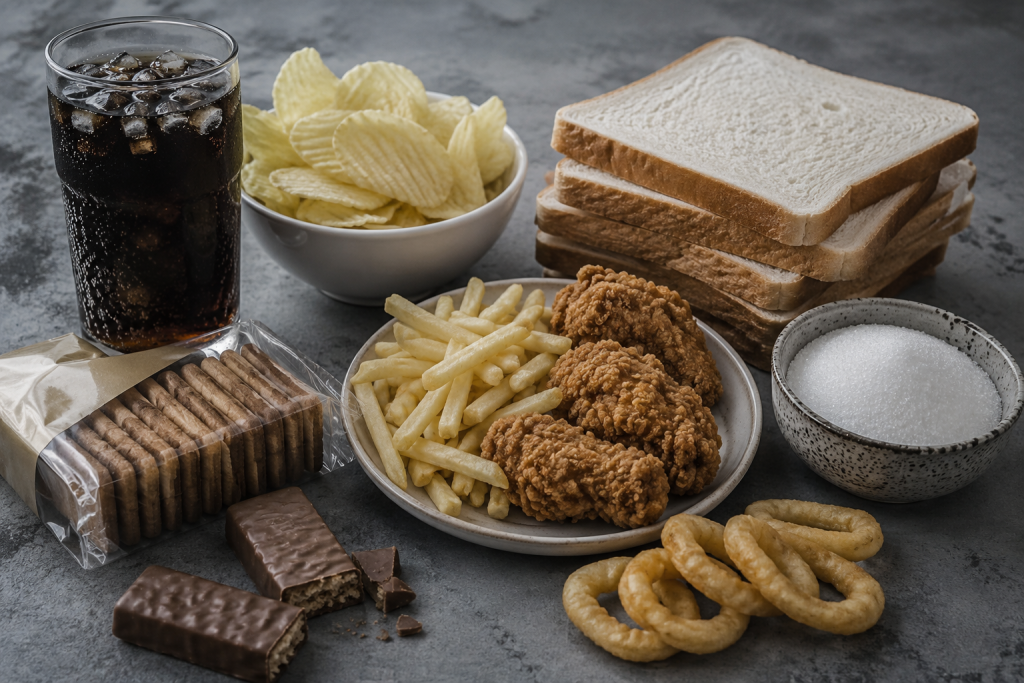 foods that cause inflammation to avoid — sugar, refined flour, fried and processed food