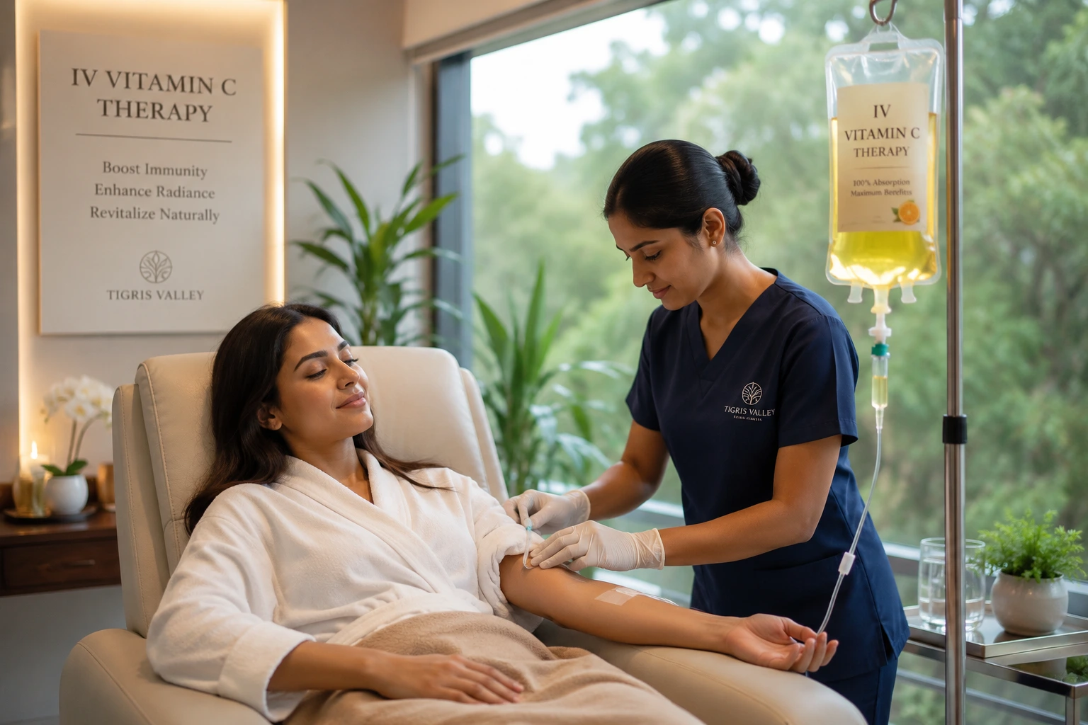 IV Vitamin C therapy in Kerala at Tigris Valley Wellness Retreat