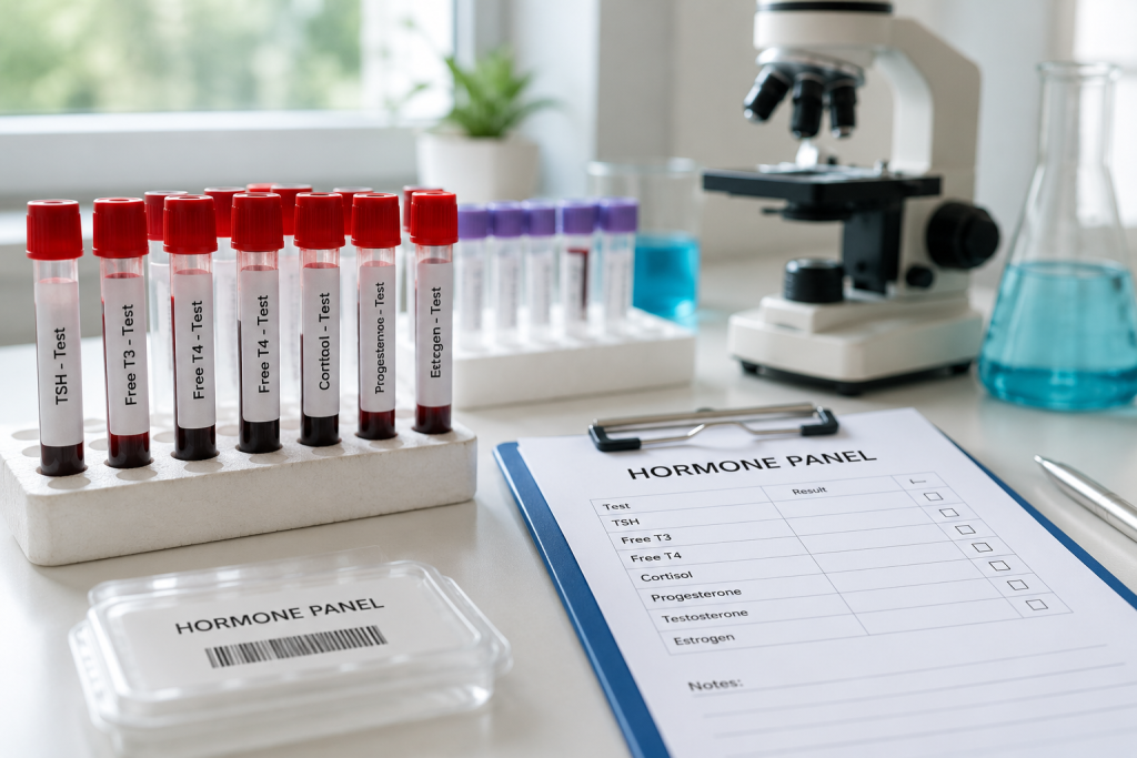 Hormone panel diagnostics used before ayurvedic PCOS treatment begins