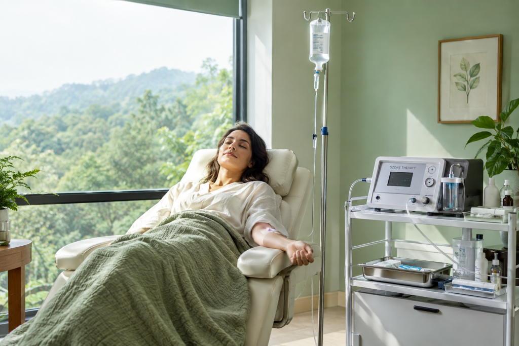 Ozone therapy and IV nutrient infusion room used in long covid natural treatment