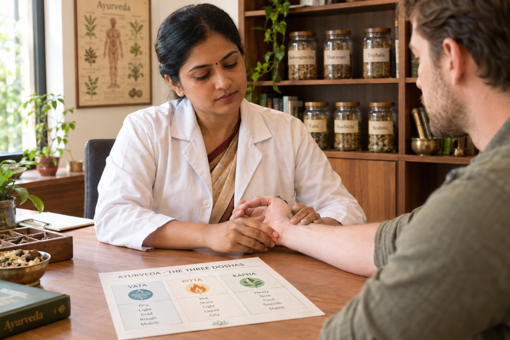 Ayurvedic physician dosha consultation Panchakarma diagnosis Kerala
