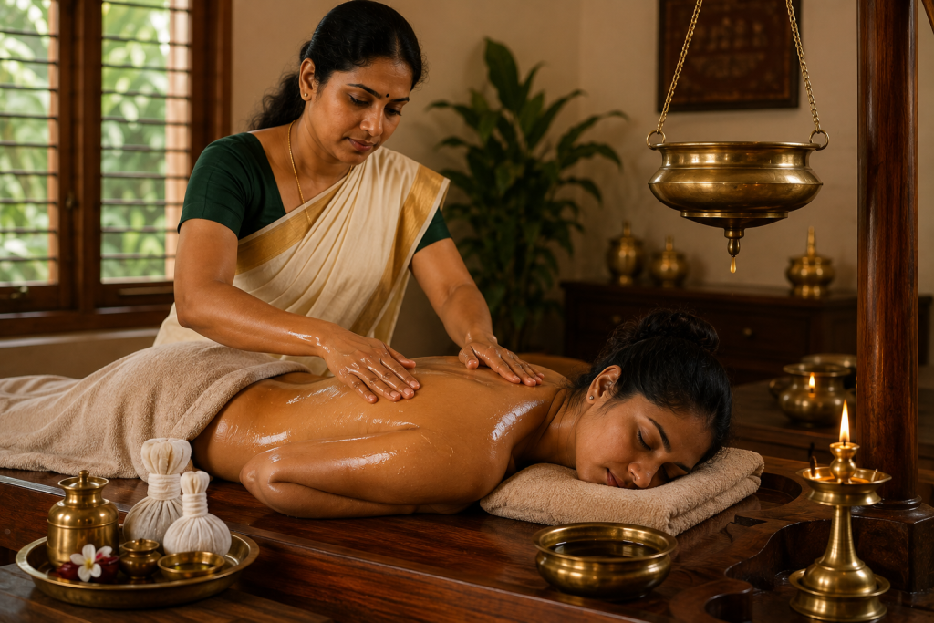 Panchakarma Abhyanga therapy included in wellness retreat kerala price